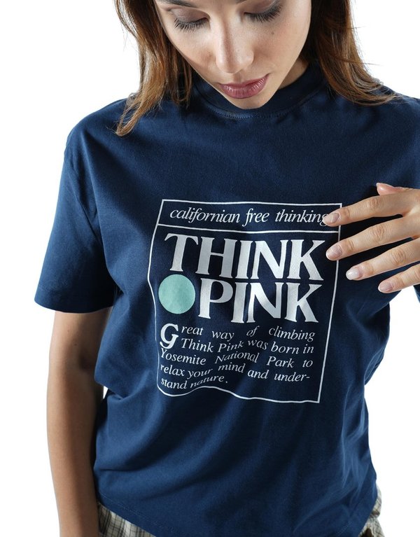 Think Pink T-Shirt Woman - dunkelblau