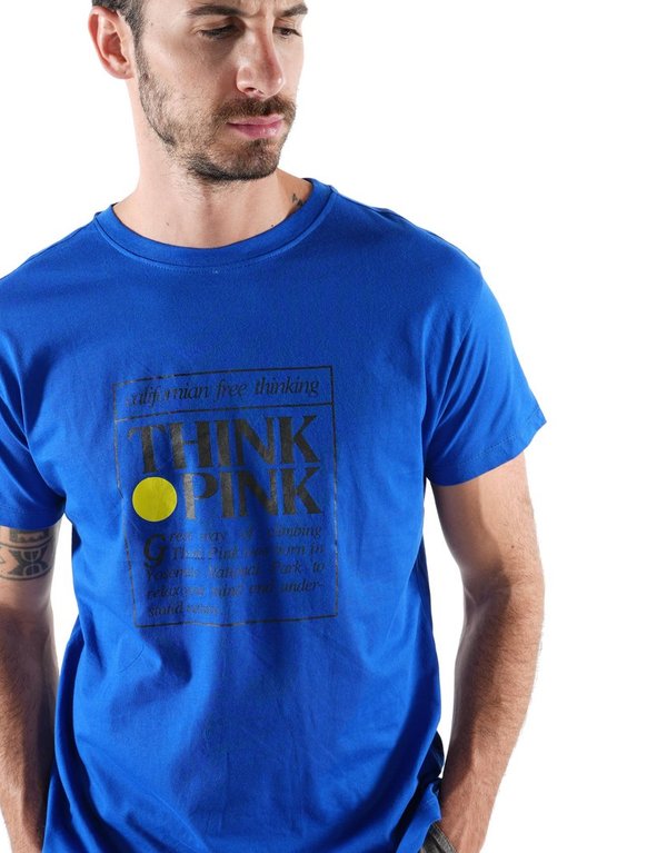 Think Pink T-Shirt Man - blau