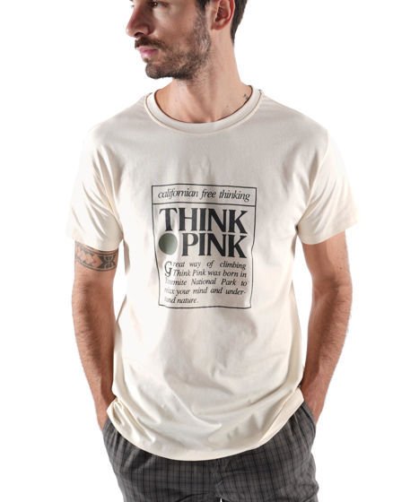 Think Pink T-Shirt Man - beige