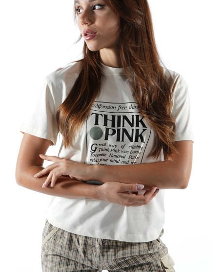 Think Pink T-Shirt Woman - beige
